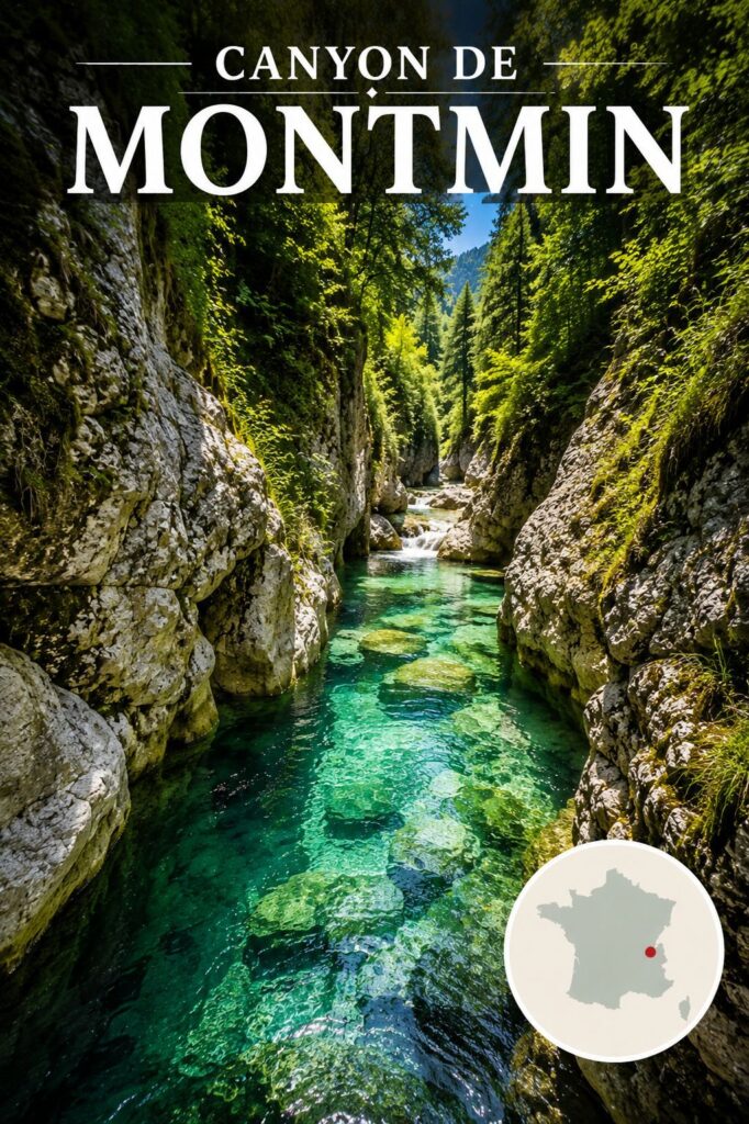Canyon de Montmin près d’Annecy : rivière turquoise dans un canyon rocheux des Alpes