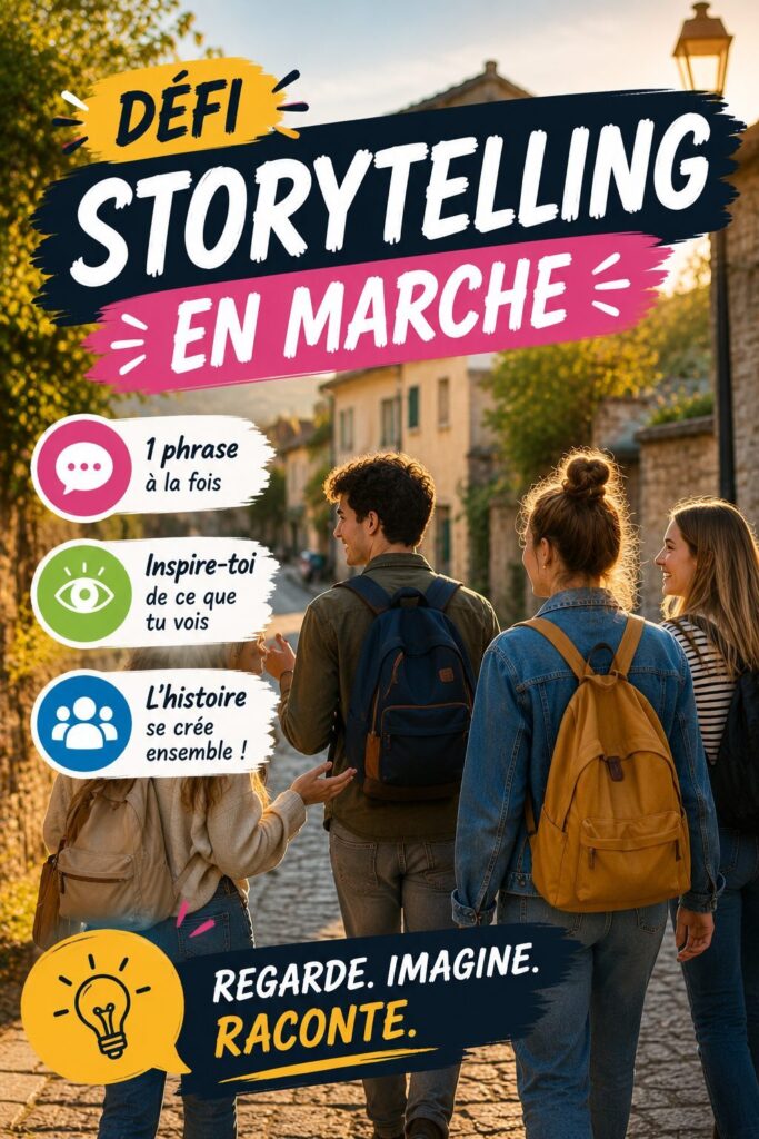 Jeu de marche en groupe : défi storytelling collectif pendant une randonnée