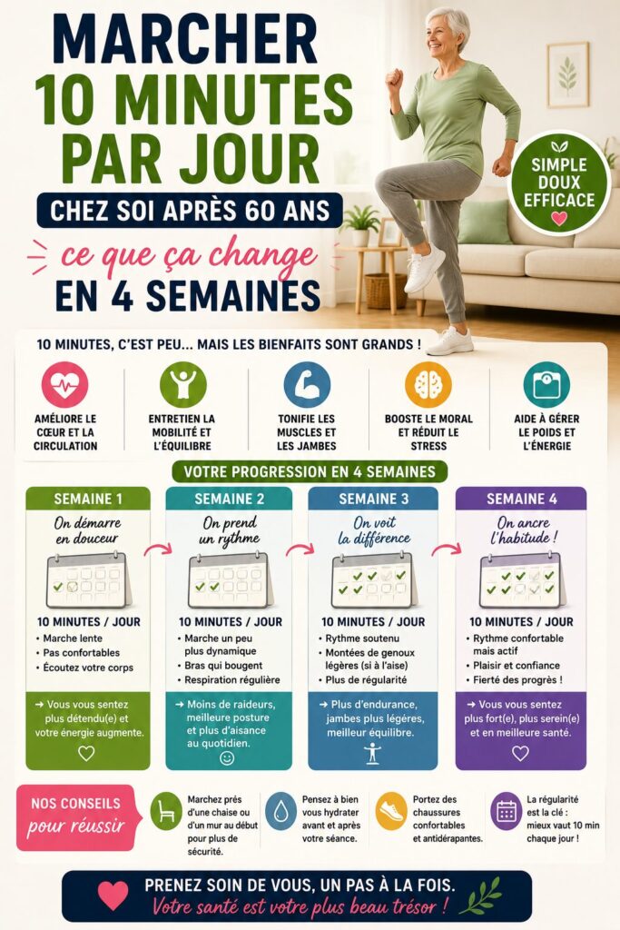 Programme de marche 10 minutes par jour pendant 4 semaines pour les séniors