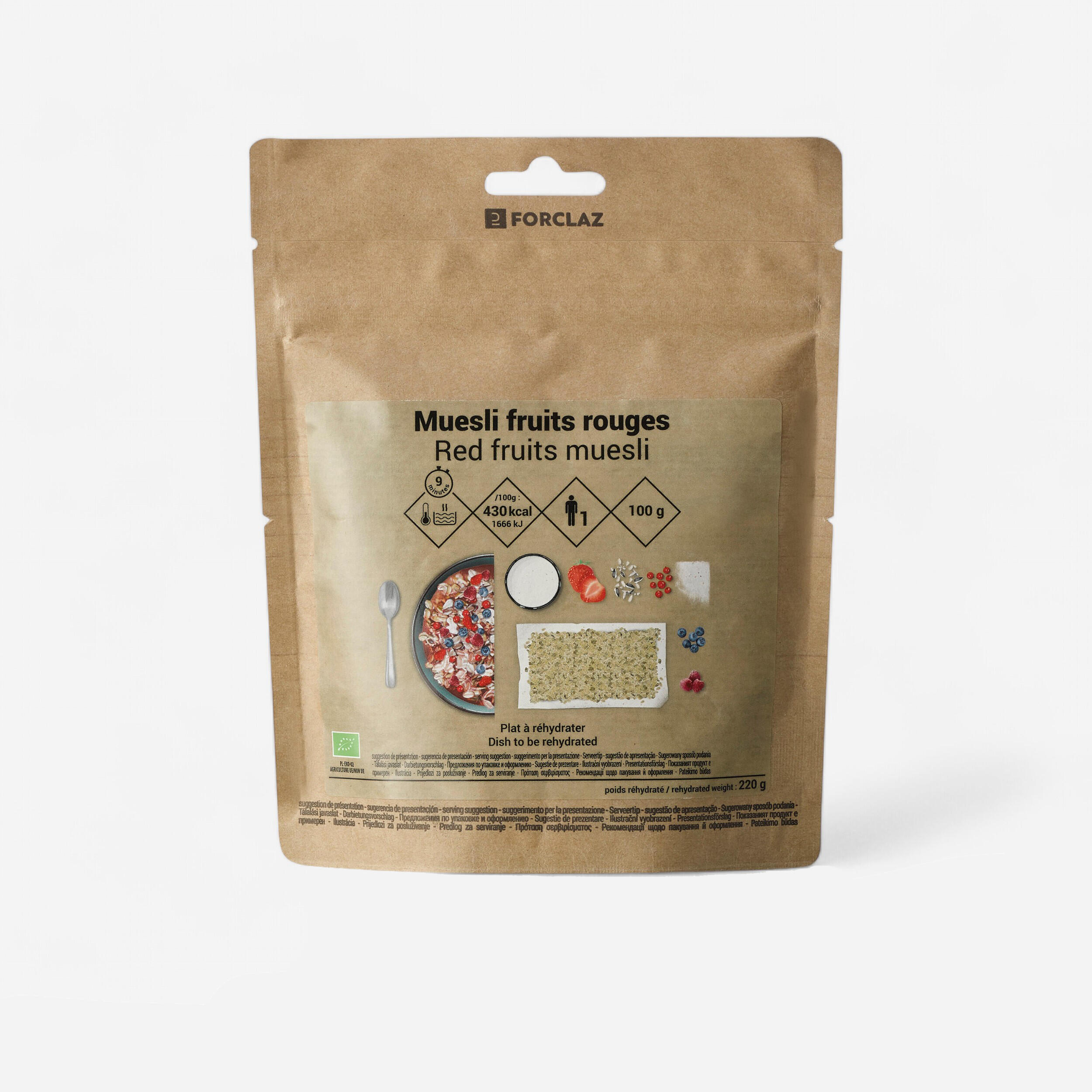 Petit déjeuner lyophilisé bio muesli fruits rouges 100 g