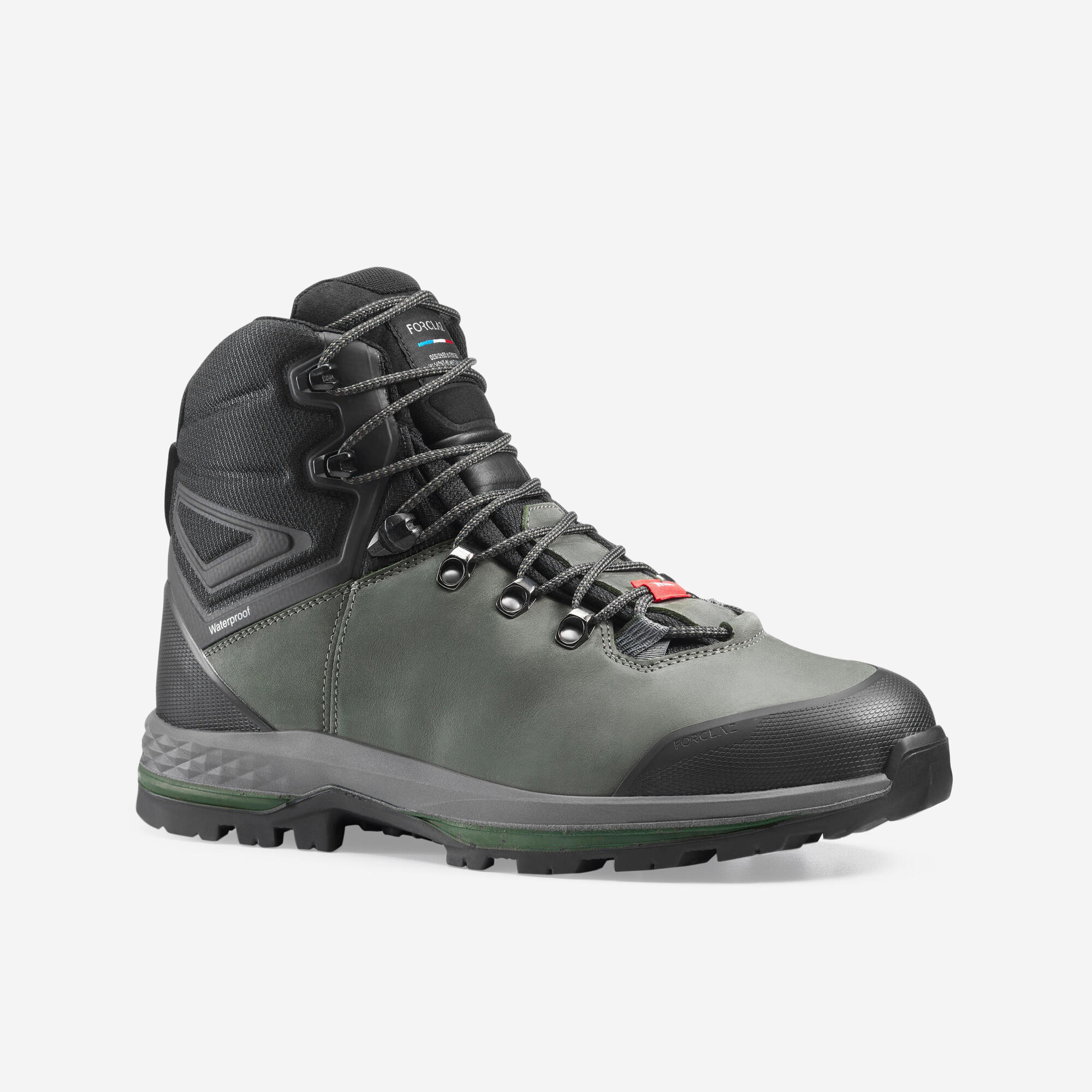 Chaussures trekking cuir imperméables MT100 haute large homme