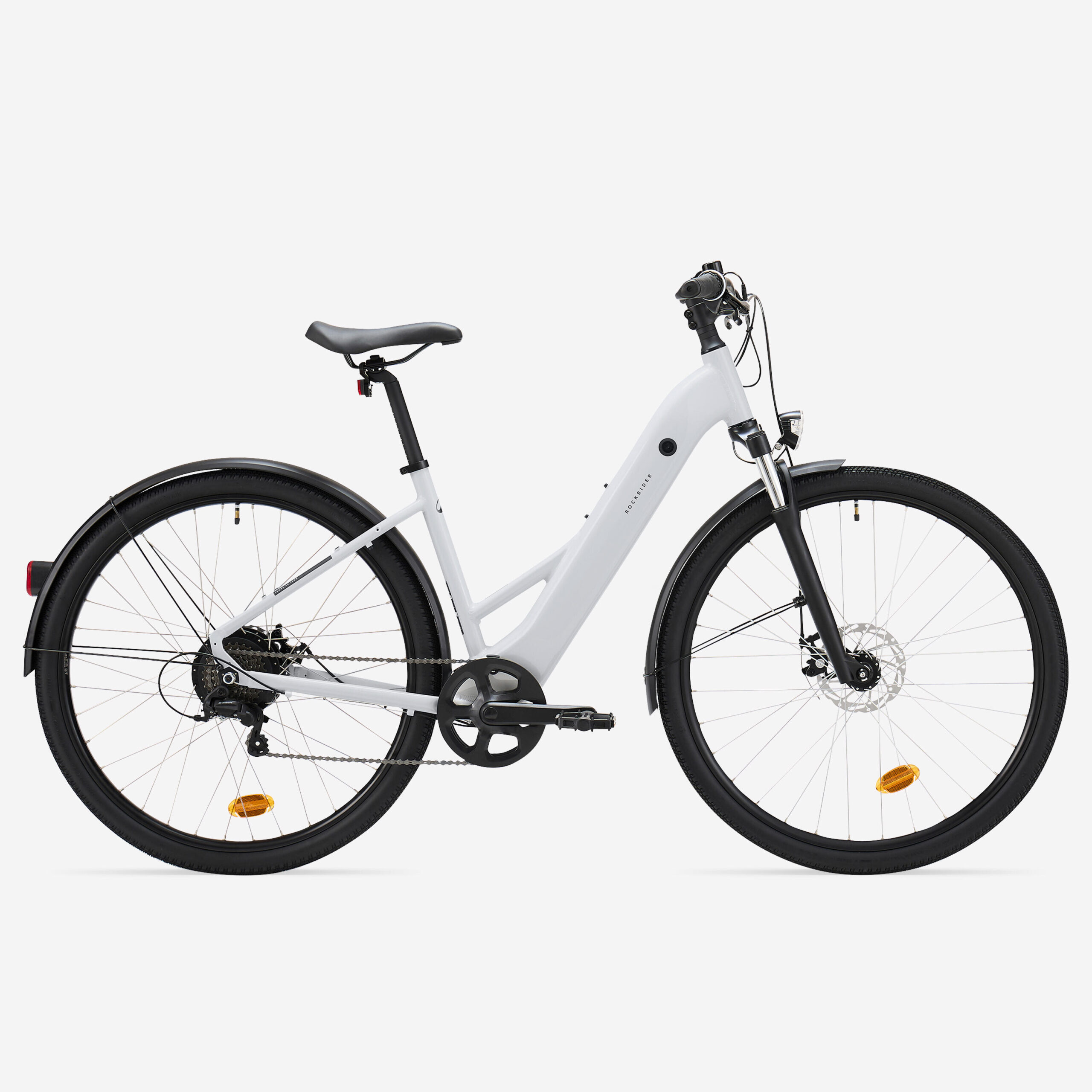 Vélo tout chemin électrique cadre bas E-ACTV 100 gris perle
