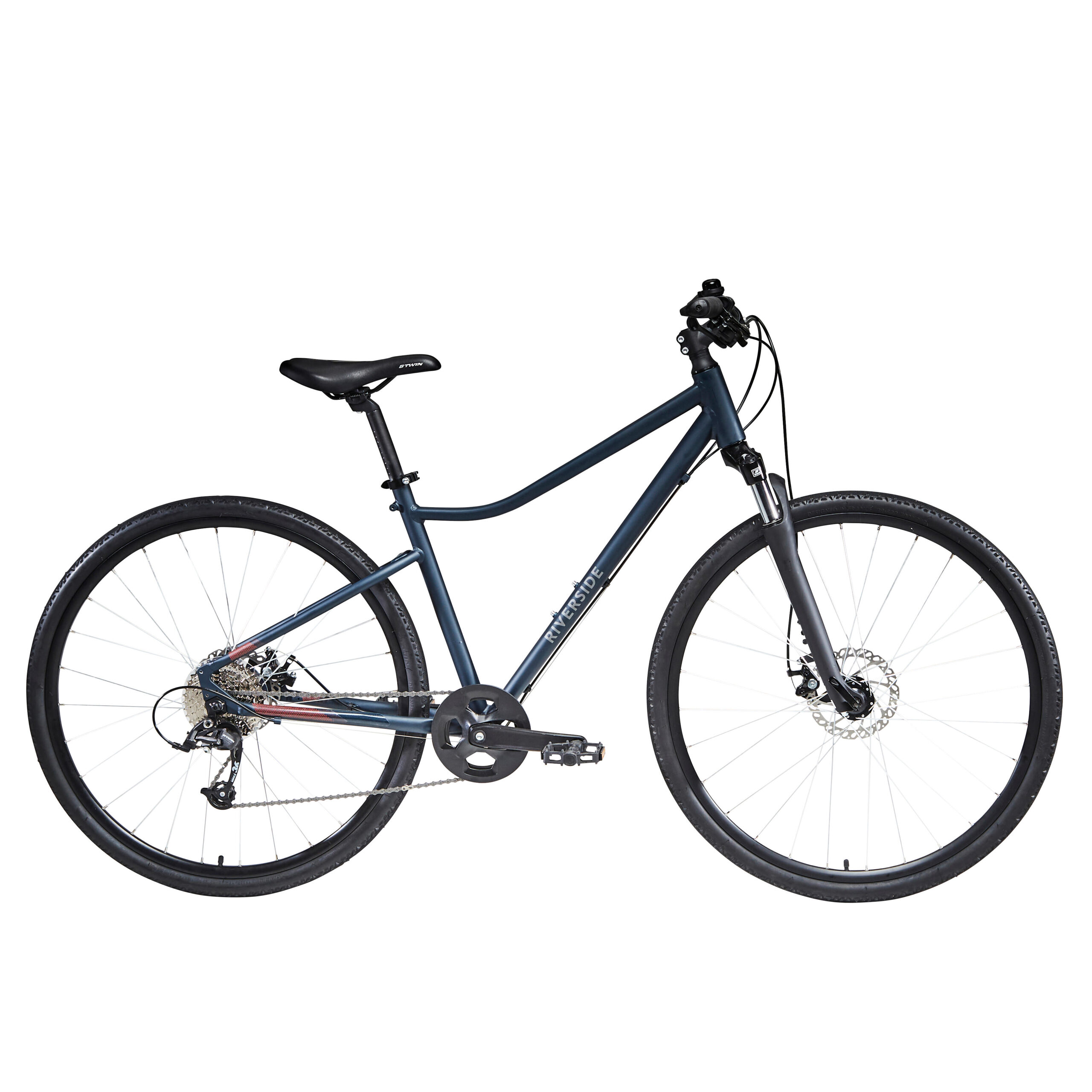 Vélo tout chemin Riverside 500 bleu nuit