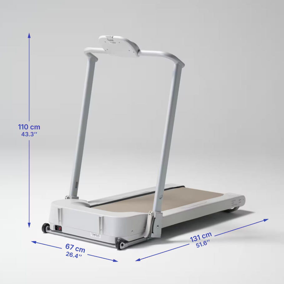 Dimensions du tapis de marche Domyos W500B de Decathlon une fois déplié. Tous droits réservés pour Decathlon.